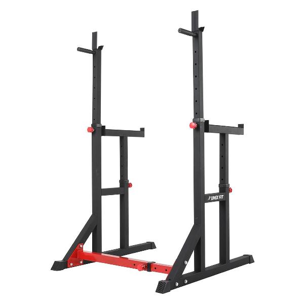 Стойка под штангу для дома UnixFit каркасная / Frame 220 для жима и приседаний со штангой, нагрузка до 200 кг. Регулировка расстояния между стойками, квадратный профиль 106х76-116х106-152 см