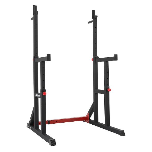 Стойка под штангу для дома UnixFit каркасная / Frame 220 для жима и приседаний со штангой, нагрузка до 200 кг. Регулировка расстояния между стойками, квадратный профиль 106х76-116х106-152 см