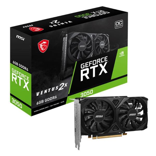 Видеокарта MSI NVIDIA GeForce RTX 3050 VENTUS 2X E OC 6GB [rtx 3050 ventus 2x e 6g oc]