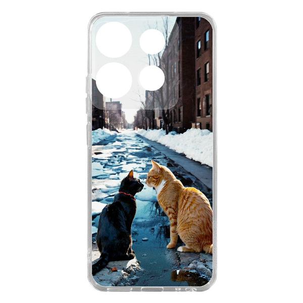 Чехол Krutoff Мартовские коты TECNO POP 7 Pro