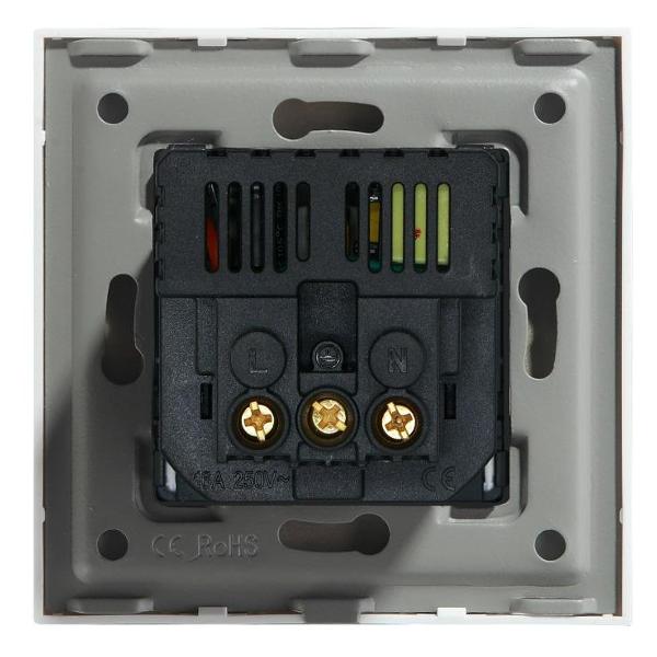 Розетка Vell BK1P-EUAC, электрическая, 1 пост, USB-A, USB-C, стеклянная рамка, черная