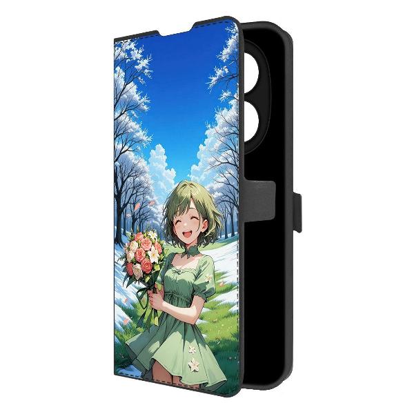 Чехол Krutoff Eco Book для Redmi Note 14 Pro 4G Аниме весна