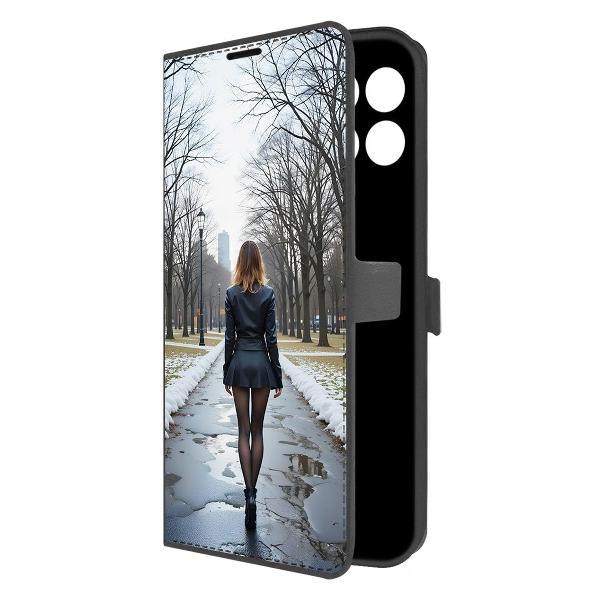 Чехол Krutoff Eco Book для Honor X6a Весна в городе