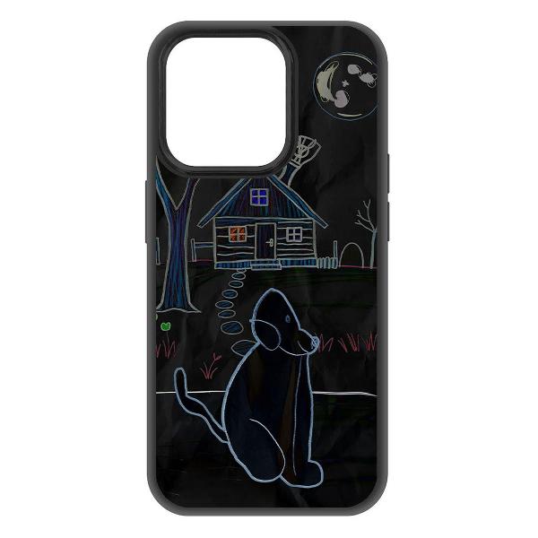 Чехол Krutoff Ночной сторож для iPhone 15 Pro черный фото