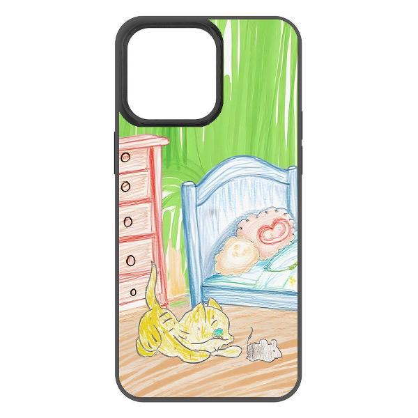 Чехол Krutoff Кошки-мышки для iPhone 15 Pro Max черный фото