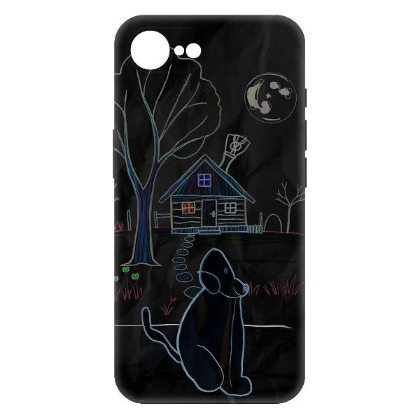 Чехол Krutoff Ночной сторож для iPhone 16e черный