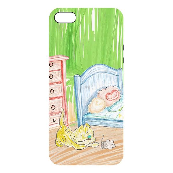 Чехол Krutoff Кошки-мышки для iPhone 5/5s черный