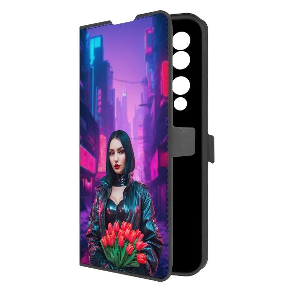 Чехол Krutoff Eco Book для Honor 90 Киберпанк-весна фото