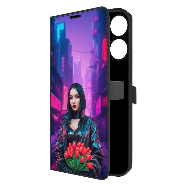 Чехол Krutoff Eco Book для Realme Note 60 Киберпанк-весна фото
