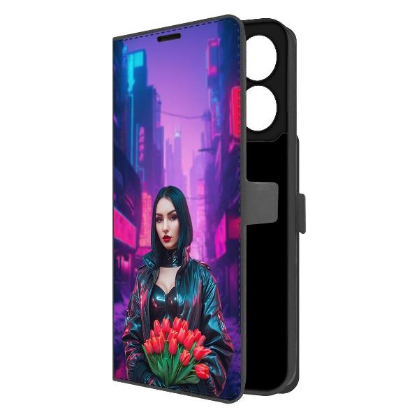 Чехол Krutoff Eco Book для Xiaomi Poco C61 Киберпанк-весна фото
