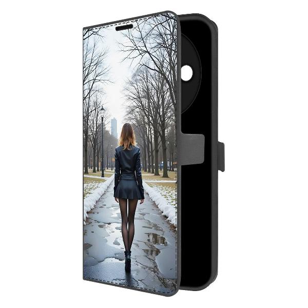 Чехол Krutoff Eco Book для Xiaomi Redmi A3 Весна в городе фото