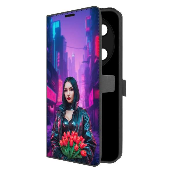 Чехол Krutoff Eco Book для ITEL RS4 Киберпанк-весна