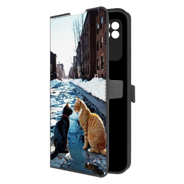 Чехол Krutoff Eco Book для Xiaomi Redmi 10A Мартовские коты