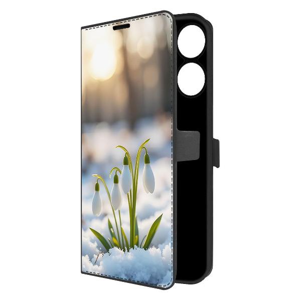 Чехол Krutoff Eco Book для Realme Note 60X Подснежники фото