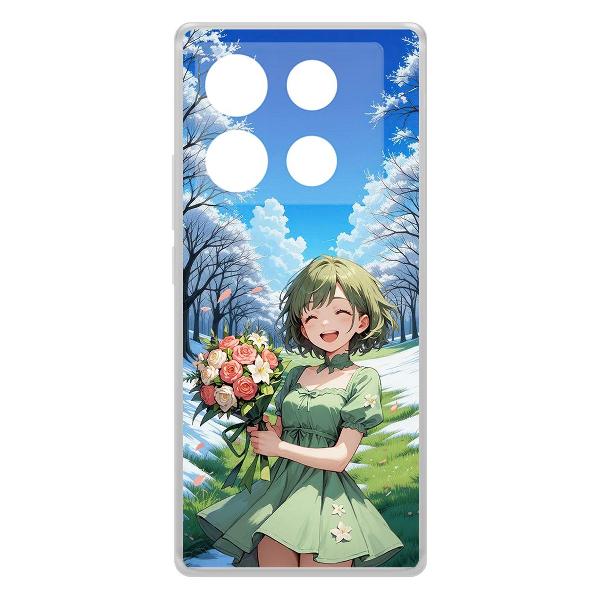 Чехол Krutoff Clear Case Аниме Весна для INFINIX Note 40 Pro