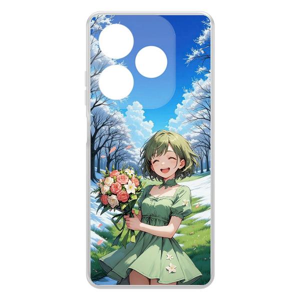 Чехол Krutoff Clear Case Аниме Весна для INFINIX Smart 8