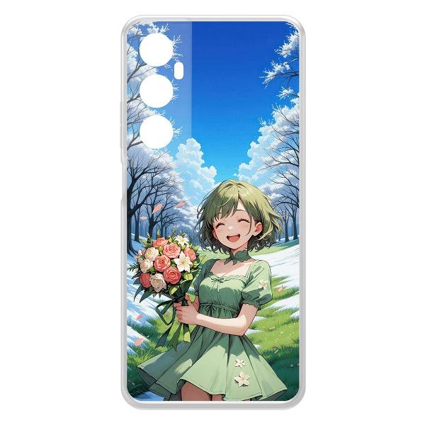 Чехол Krutoff Clear Case Аниме Весна для Realme C65 фото