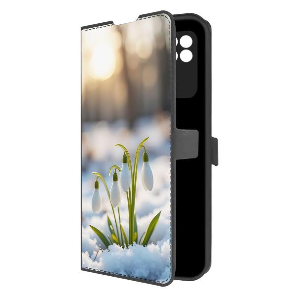 Чехол Krutoff Eco Book для Xiaomi Redmi 10A Подснежники