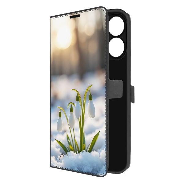 Чехол для смартфона, телефона Krutoff Eco Book для Xiaomi Redmi Note 14 4G Подснежники