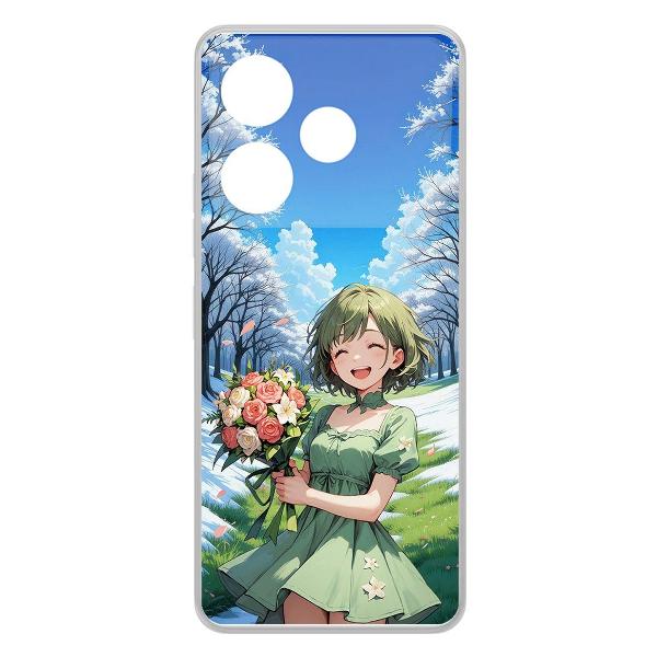 Чехол Krutoff Clear Case Аниме Весна для TECNO Pova 6 фото