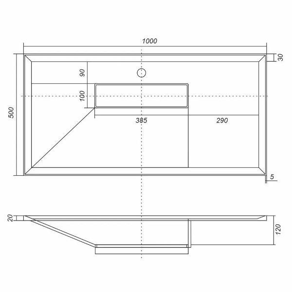 Раковина встраиваемая Uperwood Lotus 100 Wh matte