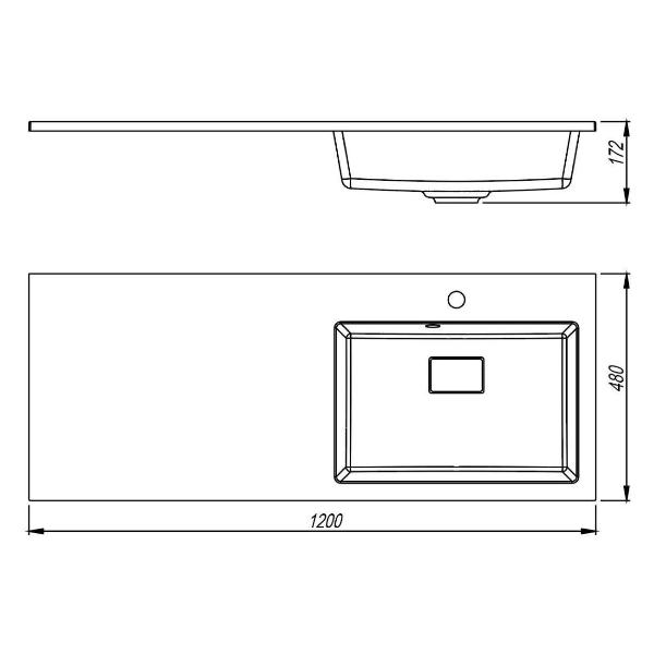 Раковина встраиваемая Uperwood Cosmos Quartz 120 Gr