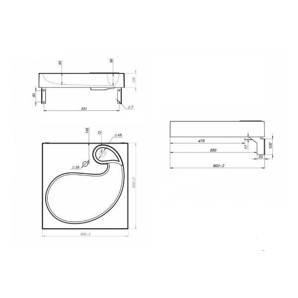 Раковина встраиваемая Uperwood Comforty 60 Wh