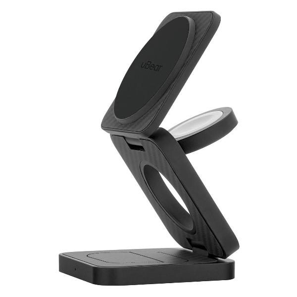 Беспроводное зарядное устройство uBear Balance 3 в 1 Kevlar, черный