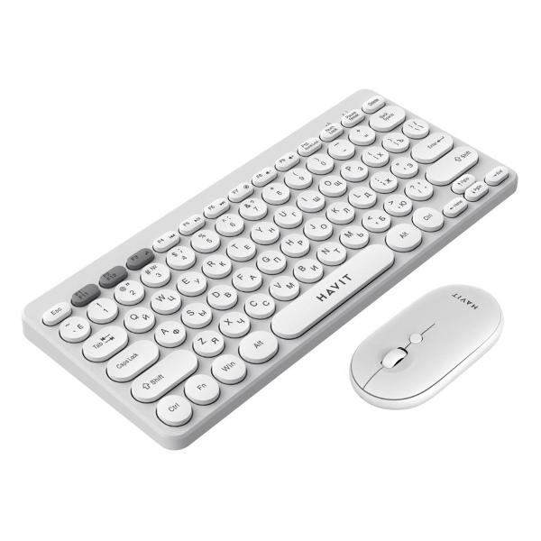 Комплект клавиатура+мышь Havit KB279GCM White+Grey