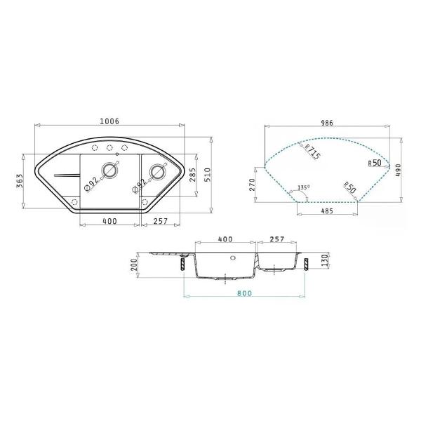 Мойка кухонная Uperwood Quartz Premium UPD-06-03
