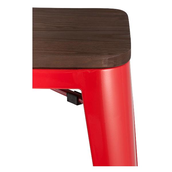 Стул барный Stool Group TOLIX красный глянцевый + темное дерево