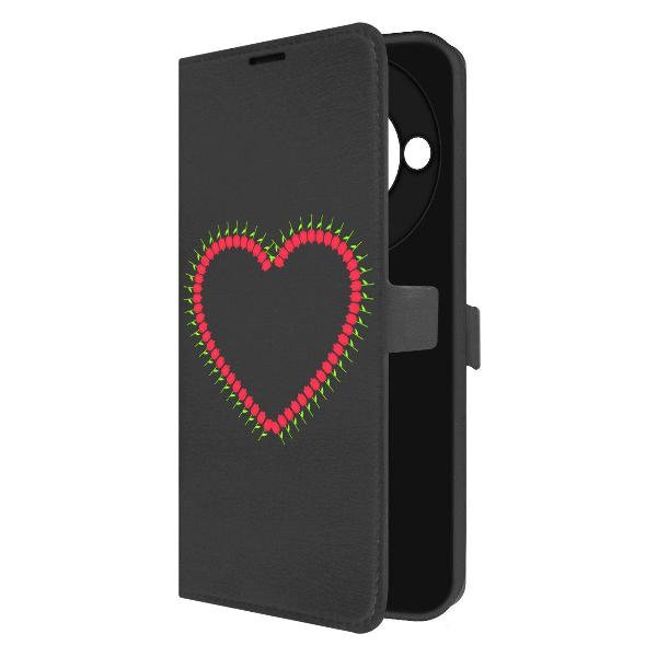 Чехол Krutoff Honor X9c Smart Сердце из тюльпанов фото