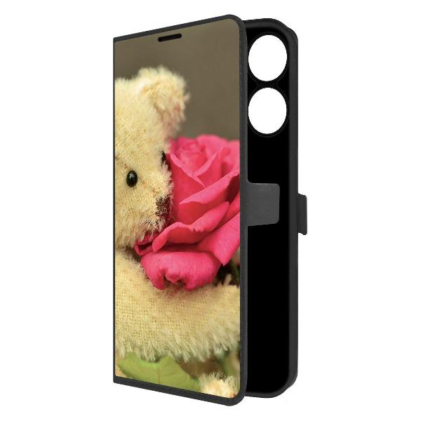 Чехол Krutoff Realme Note 60 Медвежонок с розой