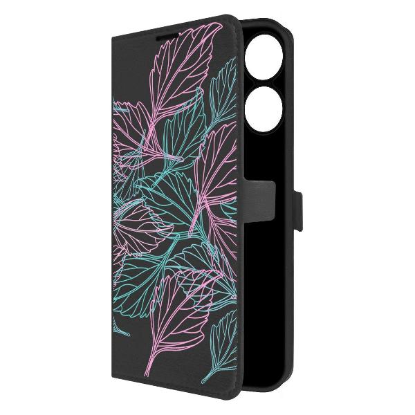 Чехол Krutoff Realme Note 60X Листья паттерн