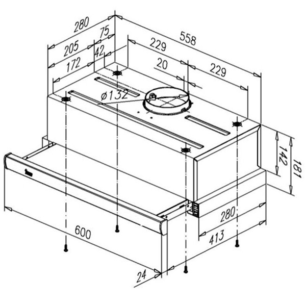 Вытяжка встраиваемая в шкаф 60 см Teka TL 6310 STAINLESS сталь
