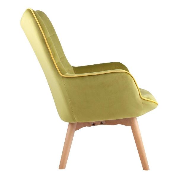 Кресло Stool Group Манго,&nbsp;вельвет,&nbsp;оливковое