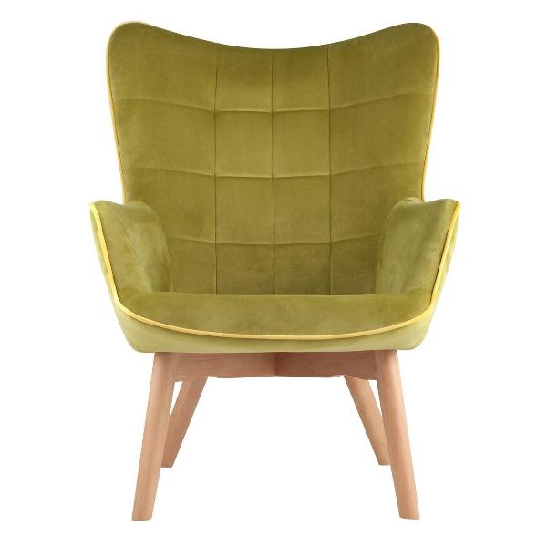 Кресло Stool Group Манго,&nbsp;вельвет,&nbsp;оливковое