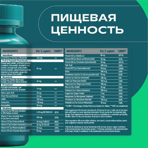 Витаминный комплекс для красоты и здоровья UESUPPS Ultra Energy Mega Men Multivitamin (UES020731)