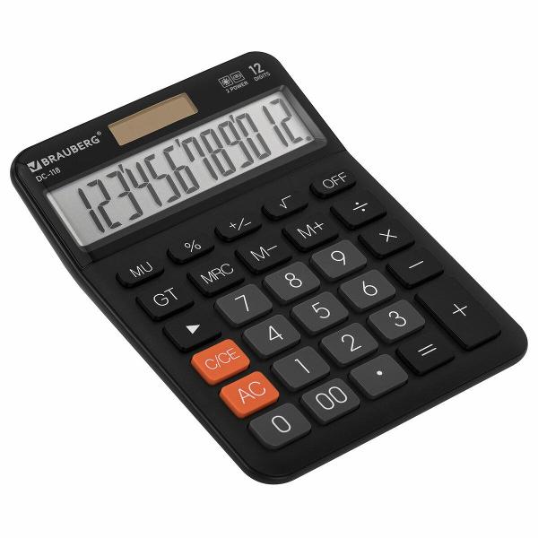 Калькулятор Brauberg DC-118-BK