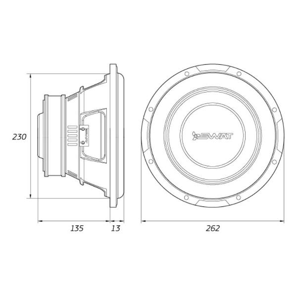 Активный автомобильный сабвуфер SWAT MAS-10 v.2