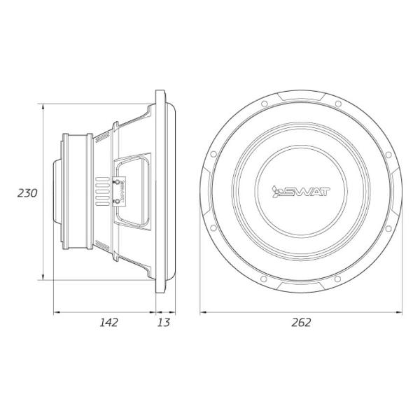Активный автомобильный сабвуфер SWAT REV-10 v.2
