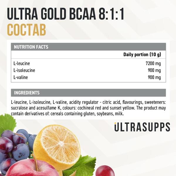 Аминокислота UltraSupps Ultra Gold 30п. фруктовый пунш 300г (ULT021134)