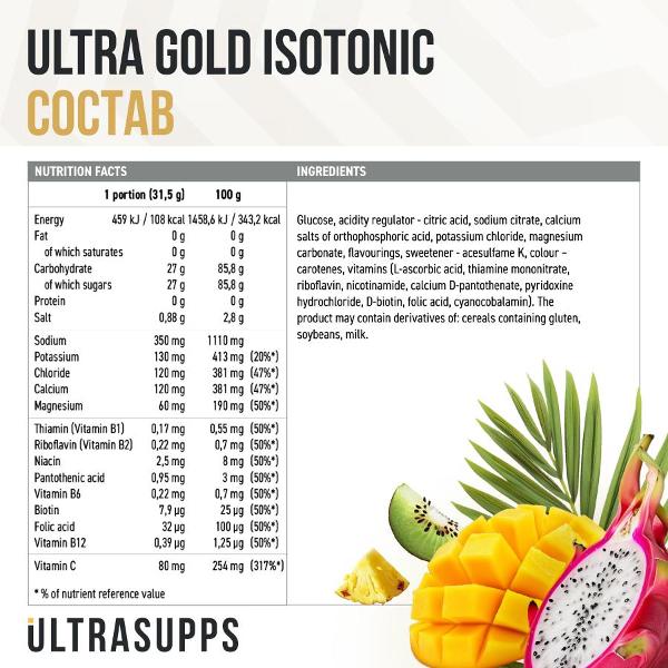 Изотоник UltraSupps Ultra Gold 500г (ULT021141)