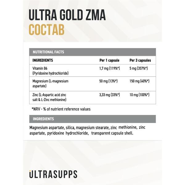 БАД бустер тестостерона UltraSupps Ultra Gold 90кап (ULT021431)
