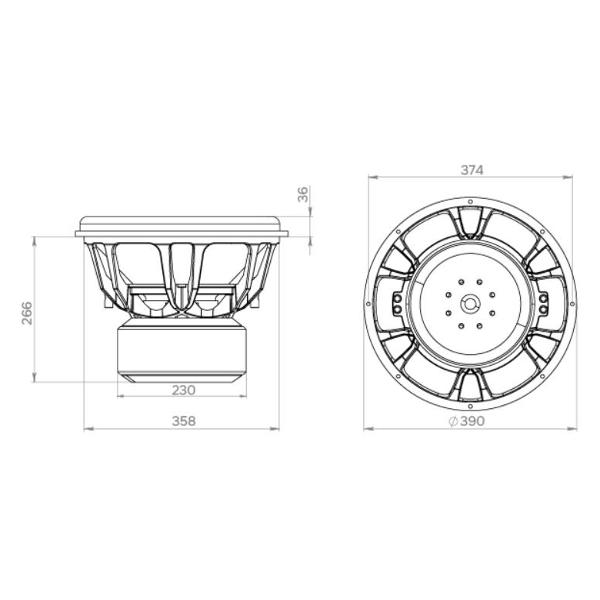 Активный автомобильный сабвуфер SWAT HLG-P15D2
