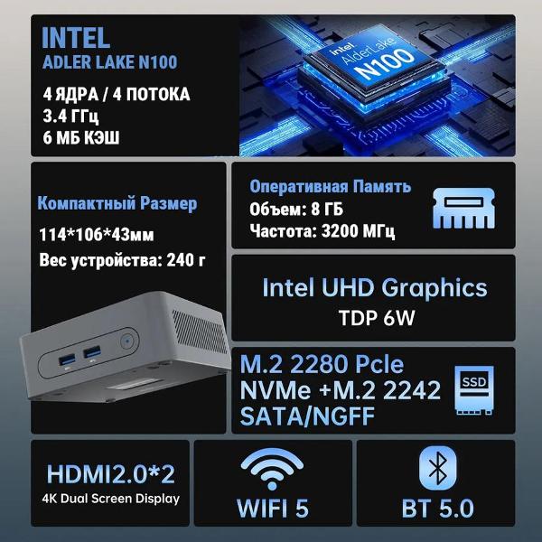 Системный блок мини TEXNOM NETTOP15AIR8256