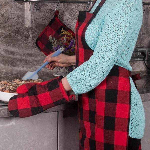 Фартук для кухни BORGHOUSE Red and Black cells (KA2125)