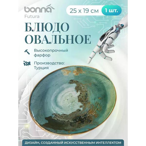 Тарелка столовая BONNA Futura 25*19 см
