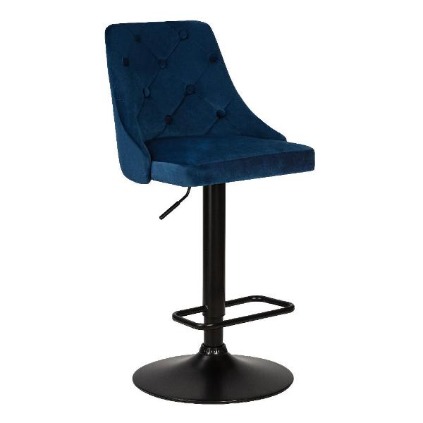 Стул барный DOBRIN Joseph Black LM-5021 синий велюр