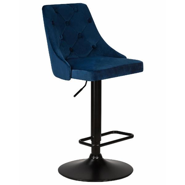 Стул барный DOBRIN Joseph Black LM-5021 синий велюр